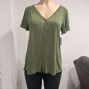 NWT Old Navy Forest Green Button-Down Women's Shirt